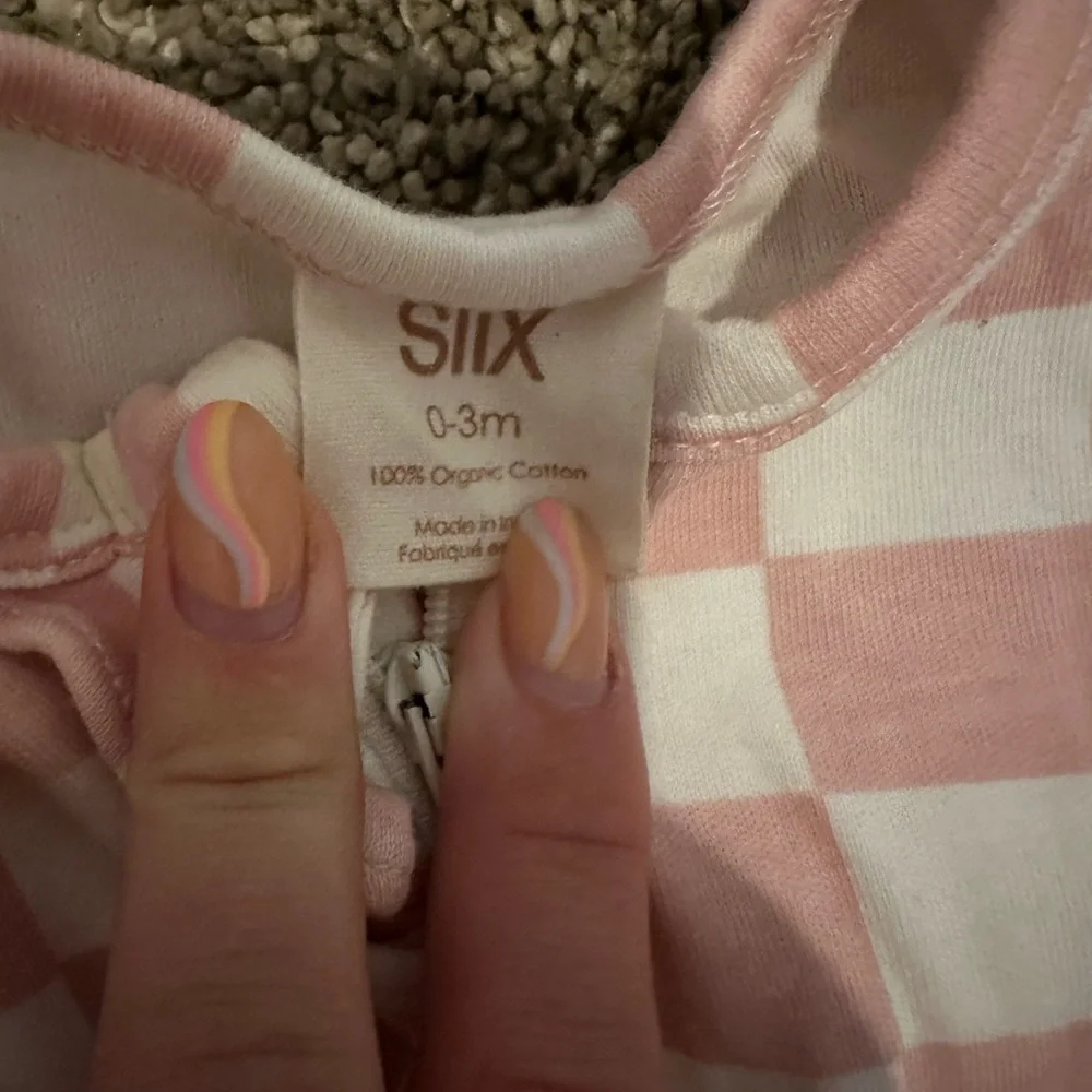 Pink & White Checker Ruffle Baby One-Piece - Picture 3 of 5